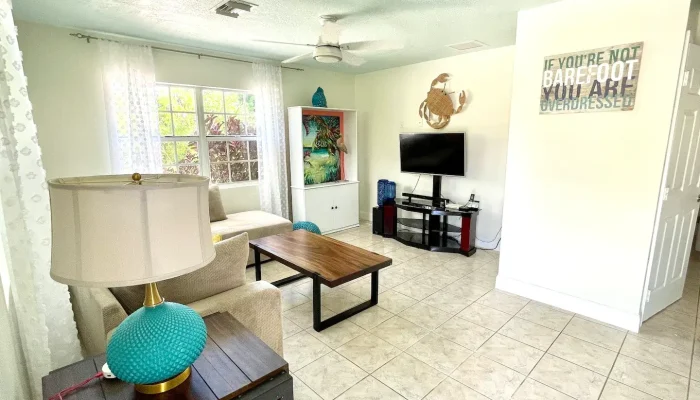 Bright living room with modern decor.