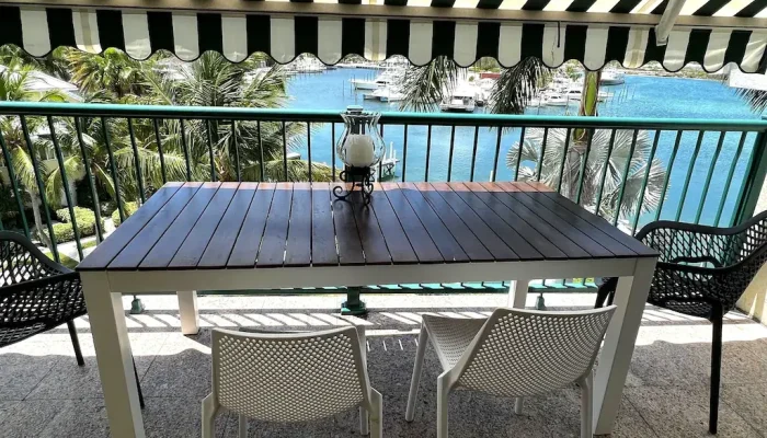 A Table With Plastic Chairs
